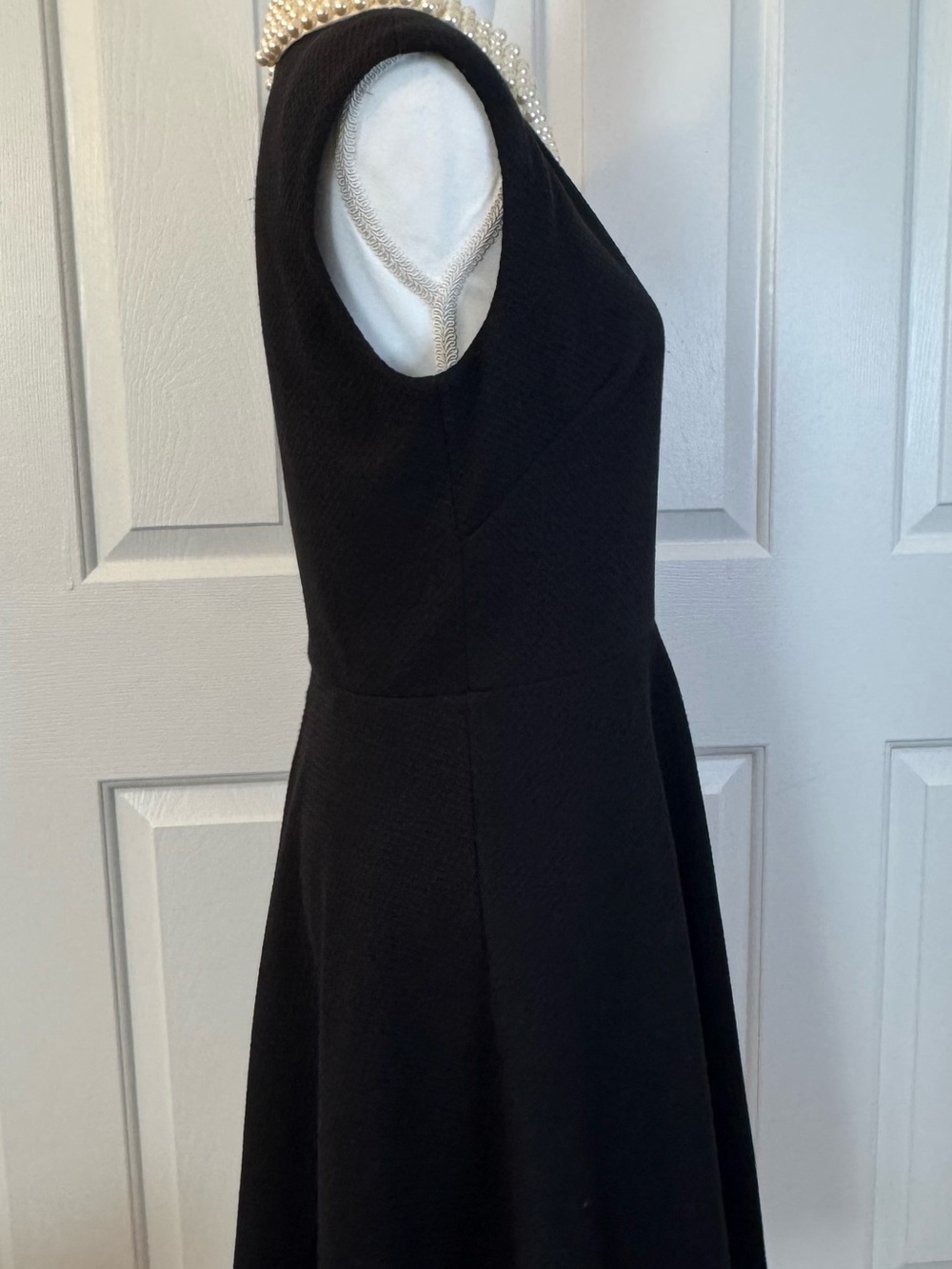 Betsey Johnson Black Fit-and-Flare Dress with Faux Pearl Collar - Picture 5 of 8